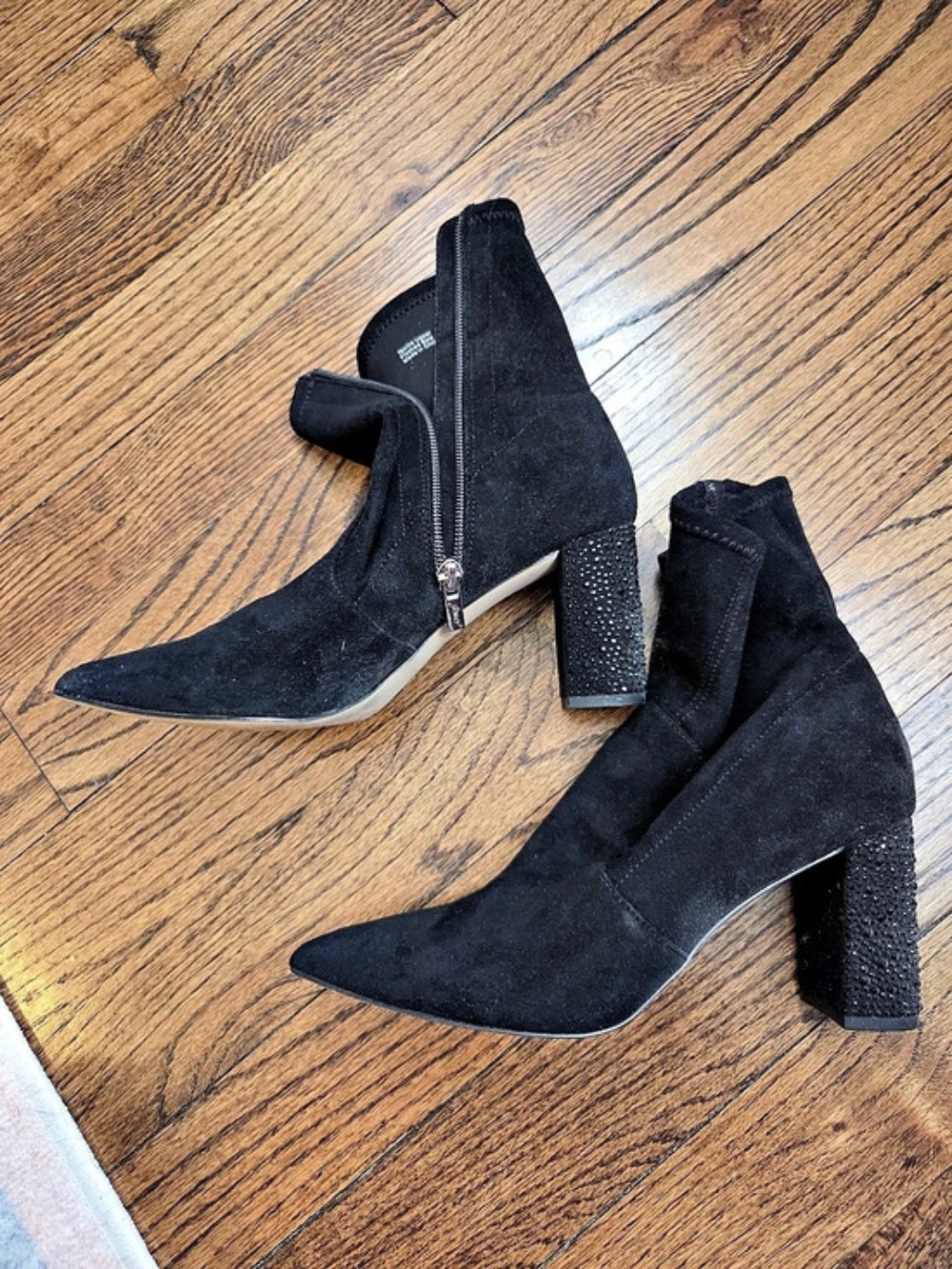 Badgley Mishka Pointed Toe Heeled Booties in Black US 7.5